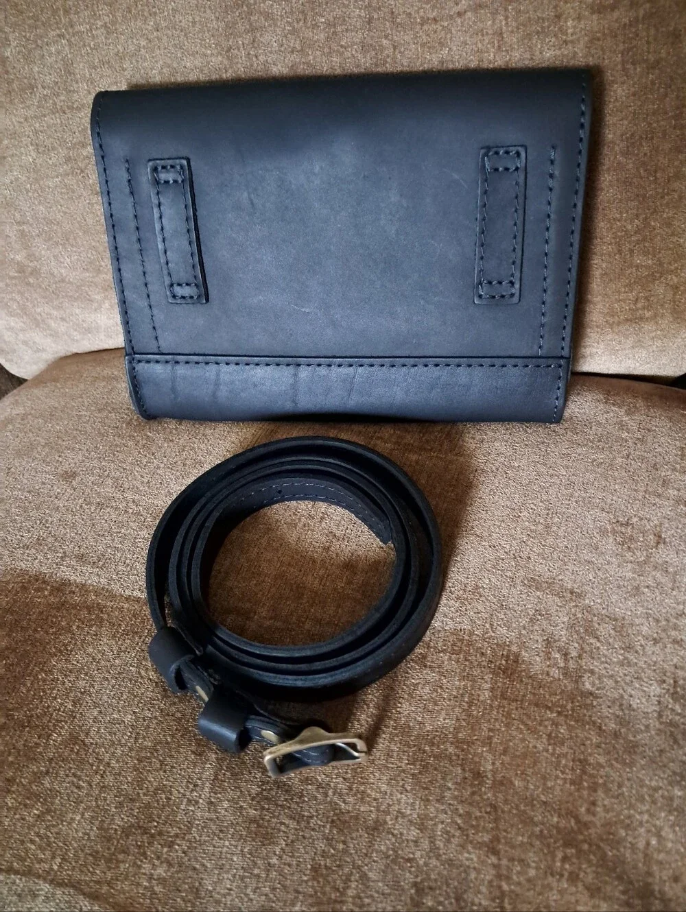 Portland Leather NWT Black Leather Belt Bag.